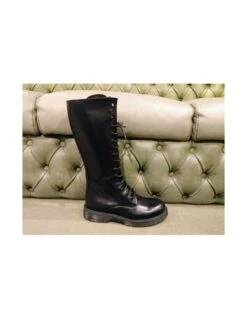 Anfibi Alti Neri Con Lacci