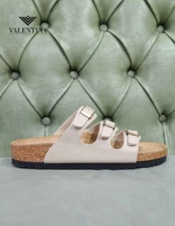 Birkenstock Florida Sandalo A 3 Fasce, Beige