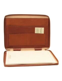 Busta Portadocumenti In Pelle, Con Blocco Note -Stile pelletteria busta portadocumenti in pelle con blocco note 3