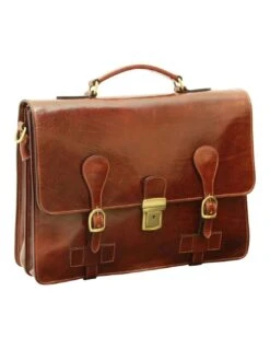 Cartella In Pelle Con Fibbie -Stile pelletteria cartella in pelle con fibbie 2