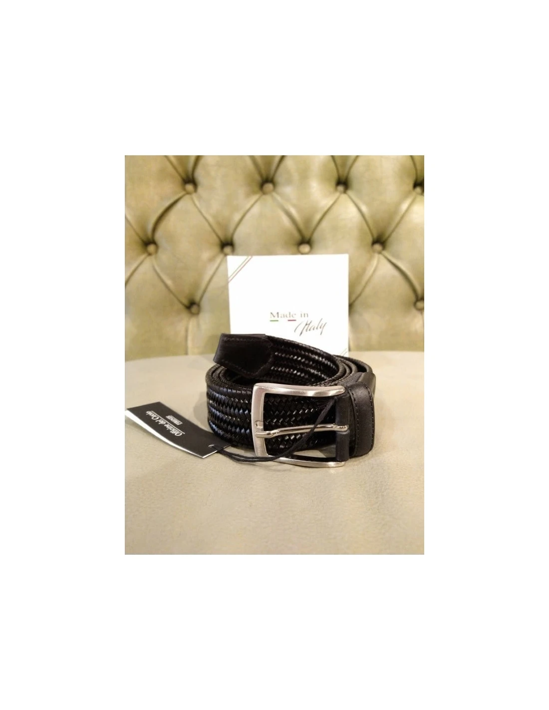 Cintura Da Uomo Intrecciata, Nera 3 Cintura Da Uomo Intrecciata, Nera