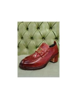 Mocassini Moda 2023, Con Tacco E Fibbia -Stile pelletteria mocassini moda 2023 con tacco e fibbia 3