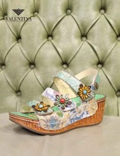 Laura Vita Sandali Colorati Con Zeppa -Stile pelletteria sandali colorati con zeppa 2