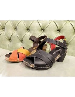 Sandali Con Tacco In Gomma -Stile pelletteria sandali con tacco in gomma 3