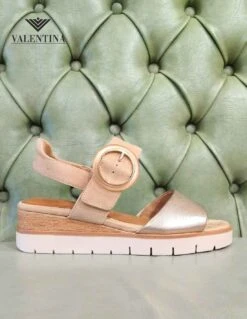 Tamaris Sandali Con Zeppa, In Vera Pelle