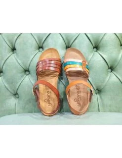 Yokono Sandali Da Donna Con Zeppe, Marroni 9 Yokono Sandali Da Donna Con Zeppe, Marroni -Stile pelletteria sandali da donna con zeppe marroni 3