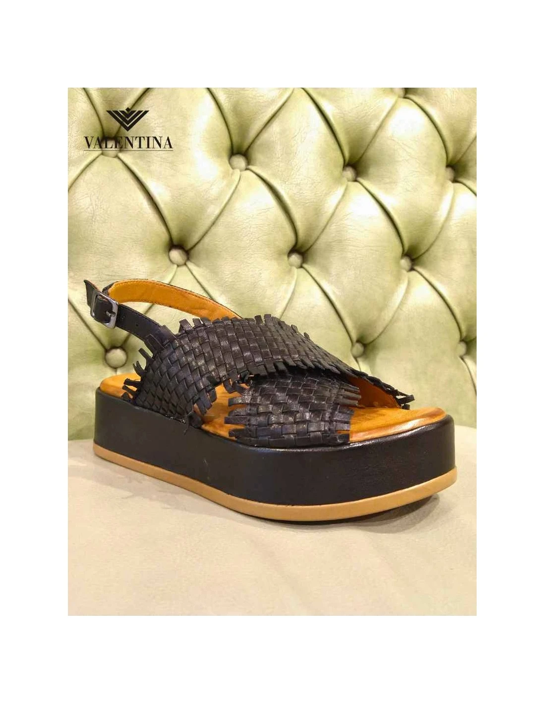 Sandali In Pelle Intrecciata, Con Plateau 5 Sandali In Pelle Intrecciata, Con Plateau - immagine 3