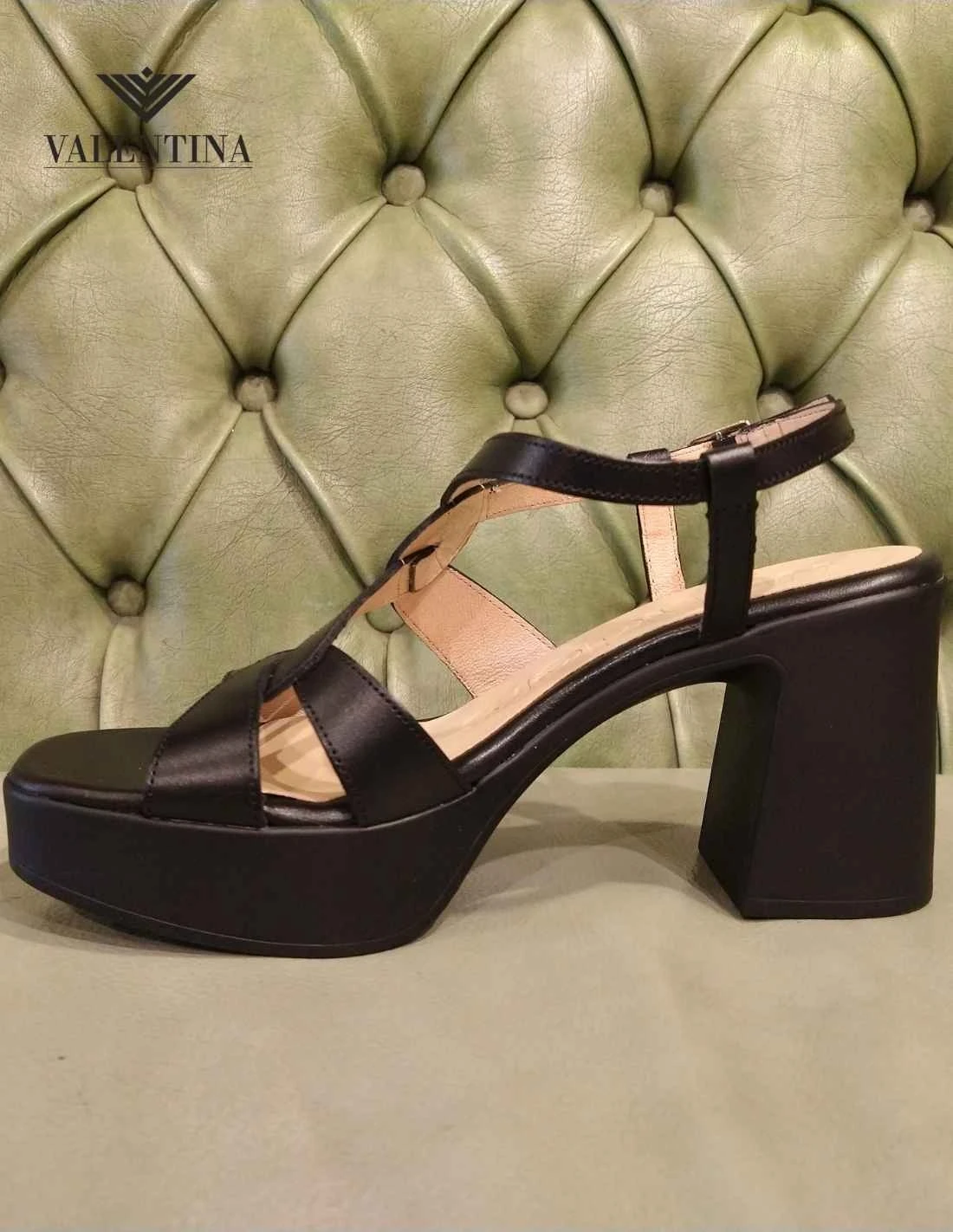 Sandali Neri Con Tacco Largo, Wonders 5 Sandali Neri Con Tacco Largo, Wonders - immagine 3