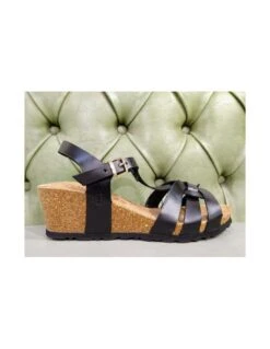 Yokono Sandali In Pelle E Sughero, Con Zeppa