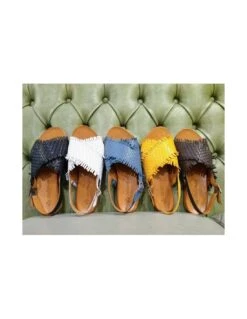 Sandali Senza Tacco -Stile pelletteria sandali senza tacco 3