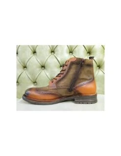 Scarpe Alte Bicolore Da Uomo -Stile pelletteria scarpe alte bicolore da uomo 2