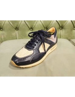 Sneaker Uomo Lusso, In Pelle E Raffia