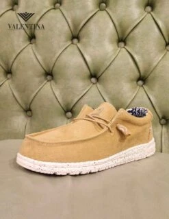 Sneakers Uomo In Tela Con Sottopiede In Pelle