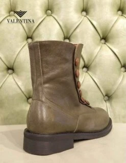 Stivaletti Bassi Da Donna In Pelle Nera O Verde -Stile pelletteria stivaletti bassi da donna in pelle nera o verde 2