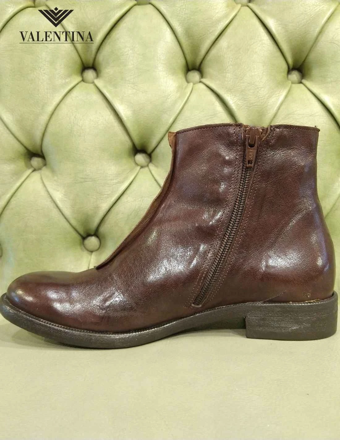 Stivaletti Bassi Da Donna In Pelle Testa Di Moro 6 Stivaletti Bassi Da Donna In Pelle Testa Di Moro - immagine 4