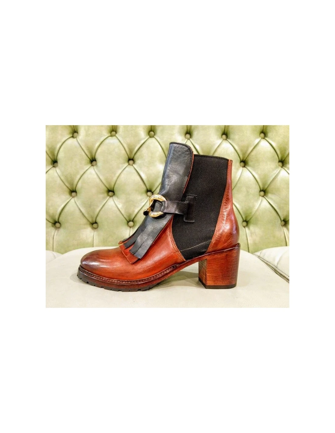 Stivaletti Bicolore Con Tacco 3 Stivaletti Bicolore Con Tacco - immagine 2