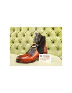 Stivaletti Bicolore Con Tacco