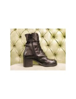 Stivaletti Neri Allacciati Con Tacco -Stile pelletteria stivaletti neri allacciati con tacco 3