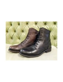 Felmini Stivali Anfibi Da Donna Bassi Neri O Marroni -Stile pelletteria stivali anfibi donna bassi 10