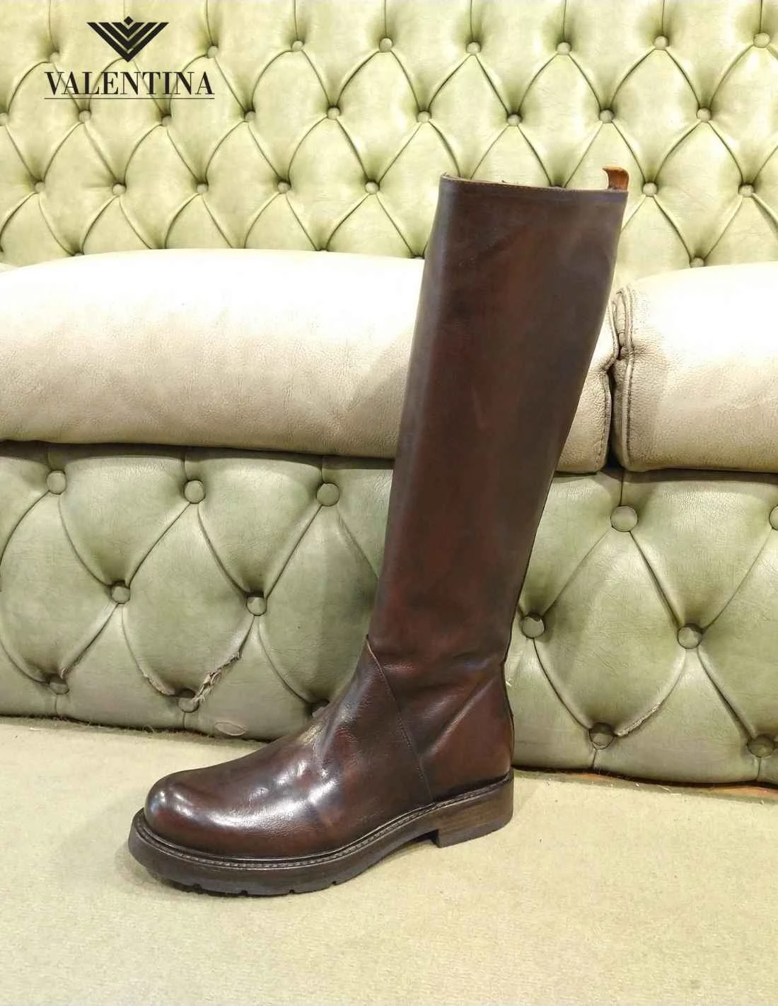 Stivali In Pelle Da Donna, Alti E Con Tacco Basso 4 Stivali In Pelle Da Donna, Alti E Con Tacco Basso - immagine 2