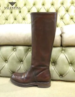 Stivali In Pelle Da Donna, Alti E Con Tacco Basso