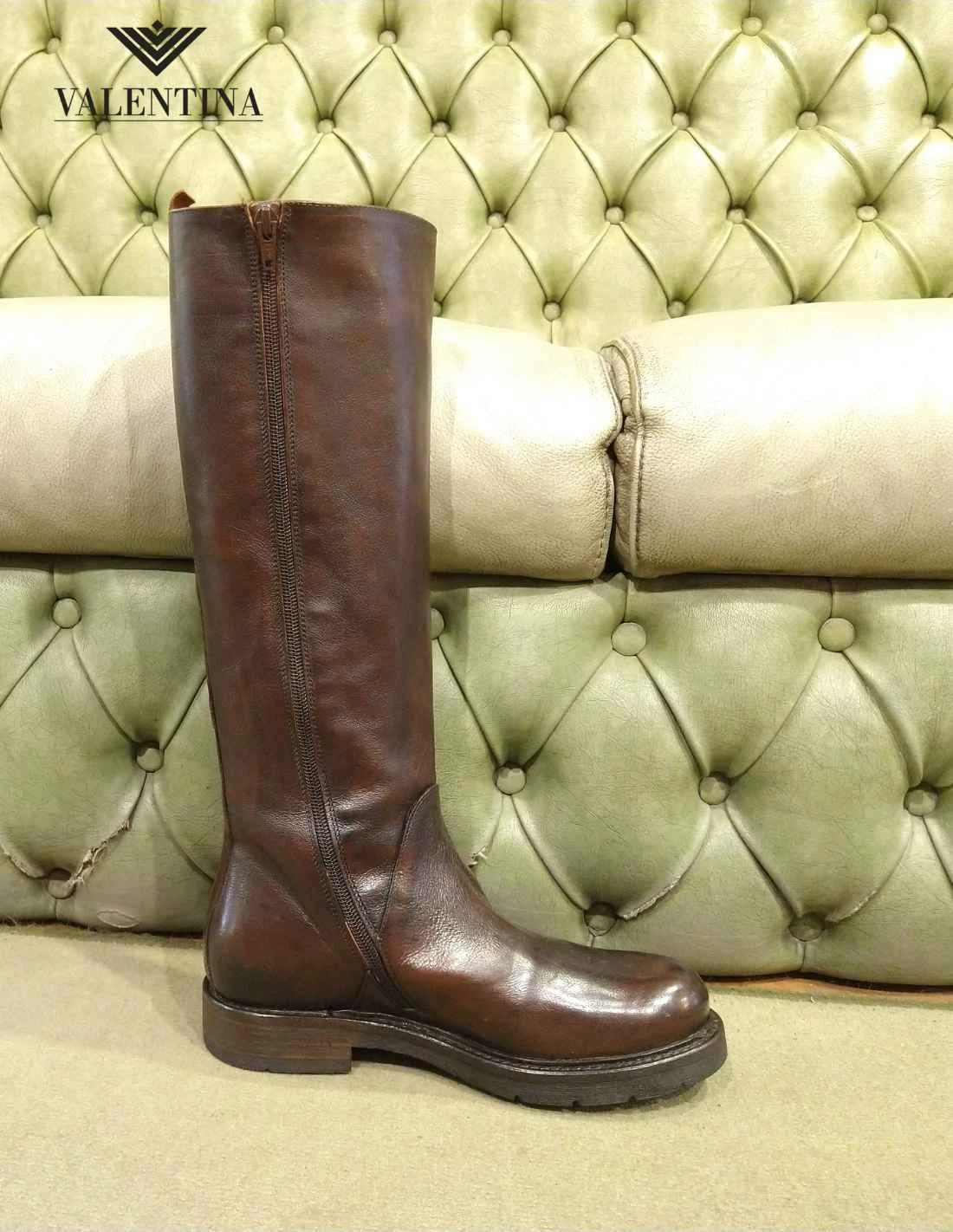 Stivali In Pelle Da Donna, Alti E Con Tacco Basso 6 Stivali In Pelle Da Donna, Alti E Con Tacco Basso - immagine 4