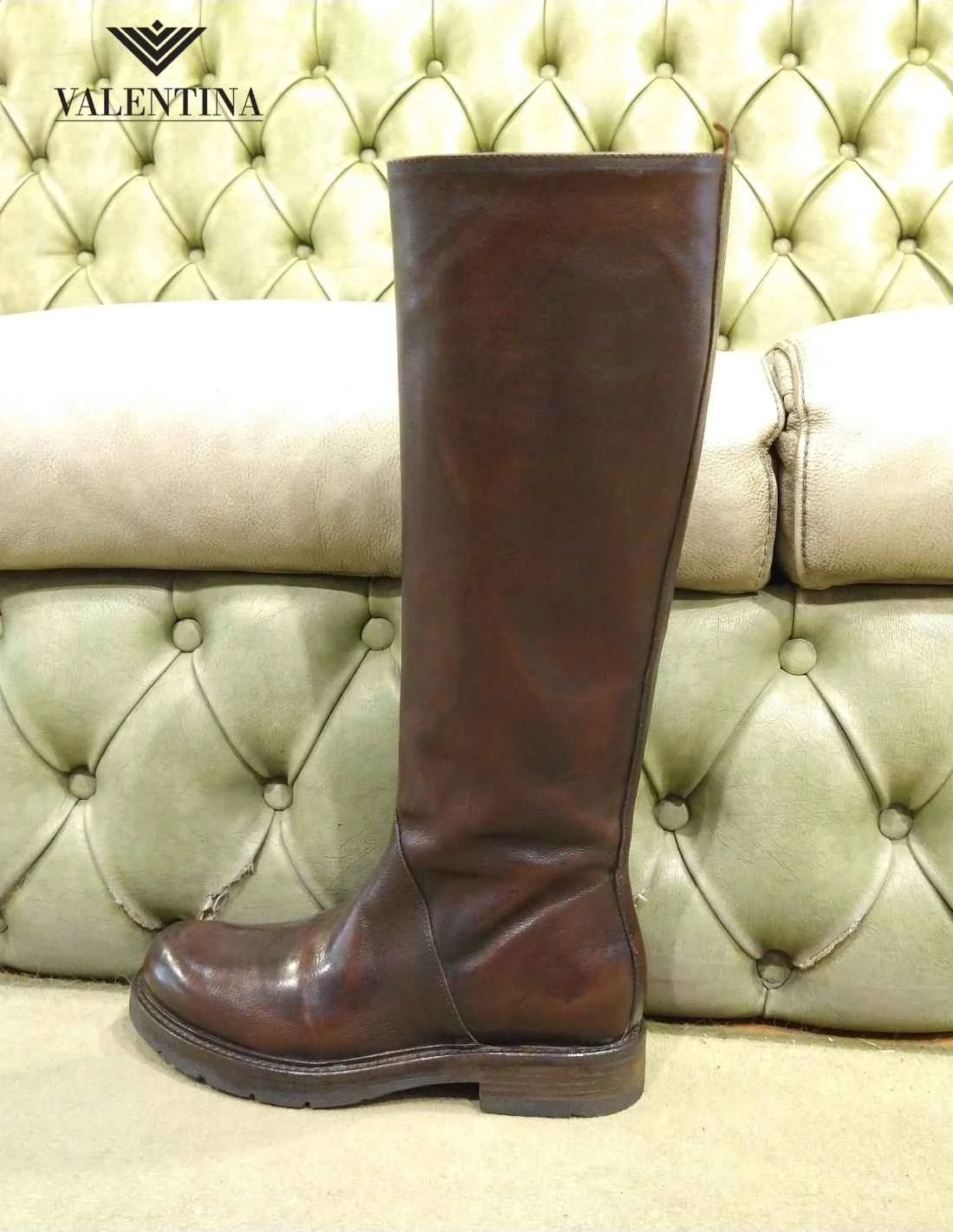 Stivali In Pelle Da Donna, Alti E Con Tacco Basso 3 Stivali In Pelle Da Donna, Alti E Con Tacco Basso