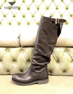 Stivali Morbidi Al Polpaccio, In Pelle Nera -Stile pelletteria stivali morbidi al polpaccio 2