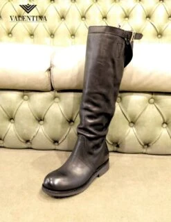 Stivali Morbidi Al Polpaccio, In Pelle Nera