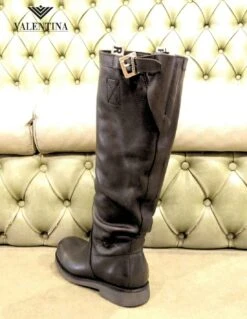 Stivali Morbidi Al Polpaccio, In Pelle Nera -Stile pelletteria stivali morbidi al polpaccio 3